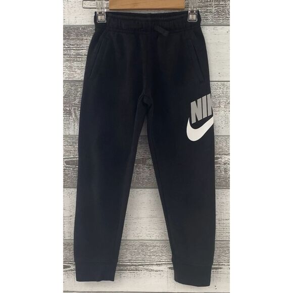 NIKE Black  Athletic Joggers Boys Sweatpants, Kids L (6/7yrs), Fleece Lined - Picture 1 of 10